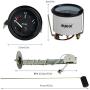 RUPSE 2'' 52mm Universal Car SUV Fuel Level Gauge Meter w/Fuel Sensor E-1/2-F Pointer 12V