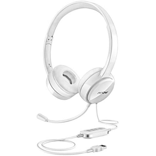 Mpow USB Headset (All-Platform Edition) with 3.5mm Jack, Stereo Computer Headset with Microphone Noise-Canceling, Skype Headphones w/Comfort-fit Earpad, Inline Volume Control for PC/Laptop/Cell Phone