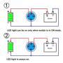 5PCS 19mm 3/4'' Metal Latching Pushbutton Switch with Wiring Harness, 12V LED 1NO1NC SPST ON-OFF Switch, Waterproof 24V Pre-Wired 4 Pin Toggle Switch for 0.74'' Mounting Hole, Black Shell & Blue Light