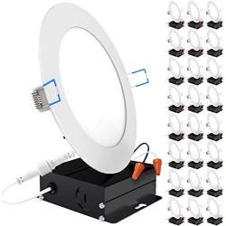 Sunco Lighting 24 Pack 6 Inch Slim LED Downlight with Junction Box, IC Rated, 14W=100W, 850 LM, Dimmable, 3000K Warm White, Recessed Retrofit Fixture, Simple Installation - ETL & Energy Star