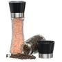 Salt and Pepper Shakers - Salt n Pepper Grinder Set, Adjustable Grind Coarseness, Stylish Base, Premium Brushed Stainless Steel Top, Great Christmas Mother’s Day Gift Idea (S&P Large Small)