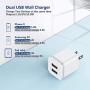 USB Wall Charger, LUOATIP 3-Pack 2.1A/5V Dual Port USB Cube Power Adapter Charger Plug Charging Block Replacement for Phone Xs/XR/X, 8/7/6 Plus, Samsung, LG, HTC, Moto, Android Phones