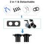 Quick Charge 3.0 Cigarette Lighter Outlet Splitter, 12V USB Charger Waterproof Power Socket Adapter DIY Kit with Blue LED Dual USB Ports for Rocker Switch Panel on Car Boat Marine RV, etc