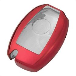TANGSEN Smart Key Fob Case Red TPU Protective Cover for Mercedes Benz A B C CLA CLS E G GL GLA GLC GLE GLK GLS GT M R S SL SLC SLK SLS Class AMG Viano 2 3 Button Keyless Entry Remote Accessories