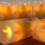Flameless Candles Light, VEEKI Battery Candles Warm White Flameless Pillar Candles Moving Wick Flameless Candles Flickering Led Candles with Remote Control Timer Decorative Candles (Maple Leaf)
