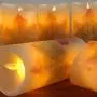 Flameless Candles Light, VEEKI Battery Candles Warm White Flameless Pillar Candles Moving Wick Flameless Candles Flickering Led Candles with Remote Control Timer Decorative Candles (Maple Leaf)