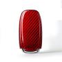 M.JVisun Genuine Carbon Fiber Key Fob Cover for Audi A4 A4L A5 A6 A6L A7 A8 Q5 Q8 R8 RS4 RS5 RS6 RS7 S4 S5 S6 S7 S8 SQ5 Smart Car Remote Key, Mens Car Key Fob Case Womens Fob Cover - Red