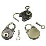 Hyamass 3pcs Vintage Antique Style Mini Archaize Padlocks Key Lock with Keys (Brass)