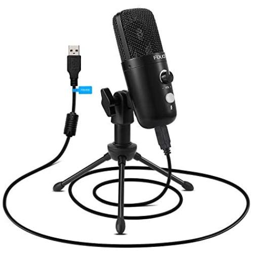 USB Plug&Play Computer Microphone, FDUCE Professional Studio PC Mic with Tripod for Gaming, Streaming, Podcast, Chatting, YouTube on Mac & Windows(Black)