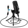 USB Plug&Play Computer Microphone, FDUCE Professional Studio PC Mic with Tripod for Gaming, Streaming, Podcast, Chatting, YouTube on Mac & Windows(Black)