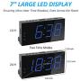 Digital Dual Alarm Clock for Bedrooms, 7 Large LED Display Clock USB Charger, Dimmer,4 Alarm Volume,12/24H,Easy Set Loud Plug in Clock Battery Backup for Heavy Sleeper Kids Senior Boy Girl Teen Home