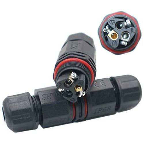 2 Pack IP68 Waterproof Electrical Junction Box Wire connection box for 2 or 3-pin Cables 0.2Inch(5mm）-0.35Inch(9mm) (2 Way)