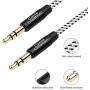 CableCreation Aux Cable for Car, 3.5mm Male to Male Stereo Aux Cord [Hi-Fi Sound，Cotton Braided] Compatible with Headphone, Phone, 2018 Mac Mini, Microsoft Surface Dock, Car Stereo & More, 1.5FT