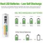 EBL Pack of 16 AA Batteries Rechargeable NiMH 2300mAh Everyday Battery