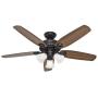 Hunter Builder Plus Indoor Ceiling Fan with LED Lights and Pull Chain Control, 52'', New Bronze