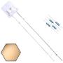 EDGELEC 100pcs 5mm Warm White LED Lights Emitting Diodes DC 3V Flat Lens 29mm Lead Frame + 100pcs Resistors (for DC 6-12V) Included, Bright Bulb Lamp