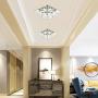 Ganeed Crystal LED Ceiling Light,12 Inch Stainless Steel K9 Modern Flush Mount Lights Fixture,Two Layers Square Chandelier Ceiling Lamp for Dining Living Room Bedroom(36W / 6500K / Cool White)