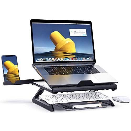 Laptop Stand, Adjustable Laptop Stand Riser, Foldable Desktop Notebook Holder Mount, Adjustable Eye-Level Ergonomic Design, Portable Laptop Riser for Computer PC Tablet Phone, Multi-Angle EURPMASK