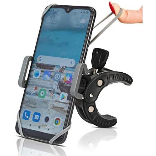 Stroller Cell Phone Holder Mount-Universal Clamp, Also for Bike, Boat, Golf and Grocery Cart, Fits Apple iPhone, Samsung Galaxy, Google Pixel, LG, HTC, Moto, All Smartphones