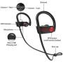 LETSCOM Bluetooth Headphones V5.0 IPX7 Waterproof, Wireless Sport Earphones, HiFi Bass Stereo Sweatproof Earbuds W/Mic, Noise Cancelling Headset for Workout, Running, Gym, 8 Hours Play time
