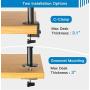 HUANUO Dual Monitor Stand with Extra Tall Pole 39.37 inch, Fully Adjustable Monitor Mount, C Clamp & Grommet Mounting Base