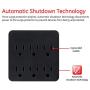 GE Pro 6-Outlet Surge Protector, 3-Prong Wall Adapter, Charging Station, 1020 Joules Protection Rating, Automatic Shutdown, 3-Prong, Black, 45821