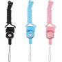 Phone Neck Strap Lanyard Quick Release ID Holder Neck Lanyard,3 PCS 19'' Detachable Necklace Neck Band,Whistles Strap for iPhone,ID Badge Holder with a Lanyard Hole-Black+Sky Blue+Pink