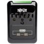 Tripp Lite 3 Outlet Portable Surge Protector Power Strip, Direct Plug in, 2 USB, & $5,000 Insurance (SK30USB) Black