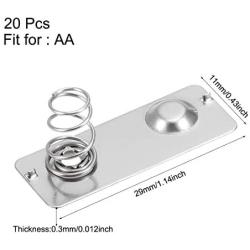 uxcell 20Pcs AA Battery Negative to Positive Conversion Spring Contact Nickeling Plate 29mmx11mm