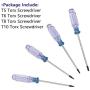 Kyuionty Set of 4 Torx Screwdriver, Magnetic T5 T6 T8 T10 Screwdriver Tool Kit for Repair & Maintenance Mobile Phone, Electronic Products & Computer