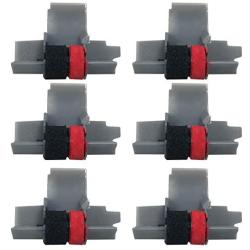 Package of Six Canon P23-DH V Calculator Ink Roller, Black and Red, Compatible