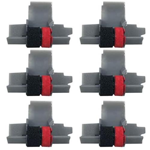 Package of Six Canon P23-DH V Calculator Ink Roller, Black and Red, Compatible
