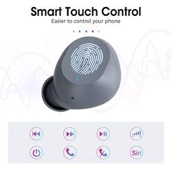 Wireless Earbuds, Mpow M12 Bluetooth Earbuds, Wireless Charging & USB-C Charging Case Bluetooth Headphones Wireless Earphones w/Mic, Bass Sound/IPX8 Waterproof/Touch Control/25 Hrs/Dual Modes, Gray