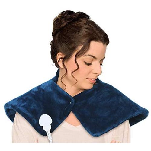 Deckey Heating Pad for Neck and Shoulder Pain Relief, Electric Heating Pads 18” x 25”, Heated Neck Wrap with Fast-Heating, Moist Heat Therapy for Cramps, 3 Heat Settings, Auto-Off, Machine Washable