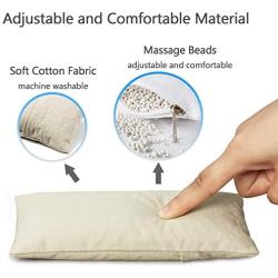 Keyboard Wrist Rest and Ergonomic Mouse Pad Set, Washable Keyboard Mouse Wrist Support Pad Bean Bag for Carpal Tunnel, Office Workers, Massage Ergobeads & Cotton Fabric, White