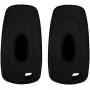 2pcs Black Silicone 5 Buttons Smart Key Fob Cover Keyless Holder Compatible with Ford Mustang 2018 2019 2020 F150 F250 F350 F450 F550 Edge Explorer Expedition (Black Black)
