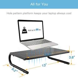 Monitor Stand Riser with Vented Metal for Computer, Laptop, Desk, Printer with 14.5 Platform 4 inch Height (Black, 2 Pack)