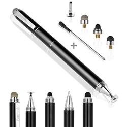 Penyeah Stylus Pen, 4 in 1 Disc Stylus Pens for Touch Screens, High Precision and Sensitivity Universal Capacitive Stylus, Stylist for Tablets,iPhone,iPad,Laptops with 4 Replacement Tips - Black