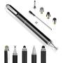 Penyeah Stylus Pen, 4 in 1 Disc Stylus Pens for Touch Screens, High Precision and Sensitivity Universal Capacitive Stylus, Stylist for Tablets,iPhone,iPad,Laptops with 4 Replacement Tips - Black