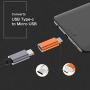 USB C to Micro USB Adapter, (4-Pack) Type C Female to Micro USB Male Convert Connector Support Charge & Data Sync Compatible with Samsung Galaxy S7/S7 Edge, Nexus 5/6 and Micro USB Devices (Orange)