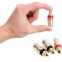2 Pairs 4mm Banana Plug Socket Connector Binding Post for Amplifier Speaker Terminal Socket Connector & Audio Video Cable Plugs & Adapter (Large-Short)