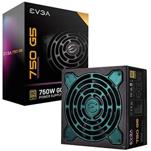 EVGA 220-G5-0750-X1 Super Nova 750 G5, 80 Plus Gold 750W, Fully Modular, ECO Mode with Fdb Fan, 10 Year Warranty, Compact 150mm Size, Power Supply