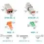 JRready ST6112 DT Connector 2 Pin Gray Waterproof Electrical Wire Connector with Deutsch Solid Contacts and Seal Plug,3 Sets
