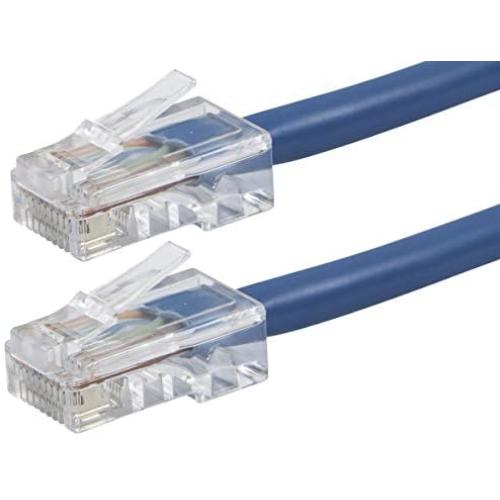 Monoprice 113407 ZerobootCat6 Ethernet Patch Cable - Network Internet Cord - RJ45, Stranded, 550Mhz, UTP, Pure Bare Copper Wire, 24AWG, 10ft, Blue