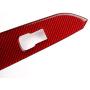 Charminghorse Real Carbon Fiber Interior Door Window Lift Switch Button Panel Decorative Frame Cover Trim Stickers for Ford Mustang 2015 2016 2017 2018 2019 Accessories (4 Pieces - Red)