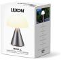 Lexon MINA L - Portable LED lamp, 24 Hours of Battery Life, 9 Ambient Colors with Pressure Dimmer Switch Light, IPX4 Water Resistance, QI Charging or USB-C - Aluminium/Gun Metal