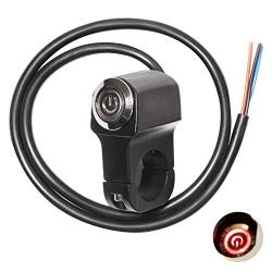 Monrand 22mm 7/8'' Motorcycle Handlebar Switch, Headlight Brake Fog Light ON Off Switches (Red Light, 22mm)