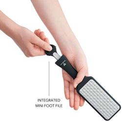 Next Generation 3-in-1 Pedicure Foot File. Callus Remover for Feet. Foot Scrubber with Ergonomic Design. Stainless Steel Foot Exfoliator for Spa and Pedicure. Pumice Stone for Feet.