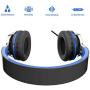 Elecder i39 Headphones with Microphone Foldable Lightweight Adjustable On Ear Headsets with 3.5mm Jack for Cellphones Computer MP3/4 Kindle School Blue/Black