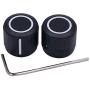 Taiss / 2pcs Black Aluminum Rotary Electronic Control Potentiometer Knob For 6 mm Diameter Shaft, Volume Control Knob, Audio knob, Guitar Knob，Switch Knob, 19mm dia. x 17mm height Knob-1